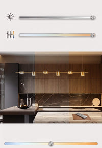 Lumtli Aurvex Linear – Goldene lineare Pendelleuchte/Kronleuchter