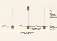 Lumtli Aurvex Linear – Goldene lineare Pendelleuchte/Kronleuchter